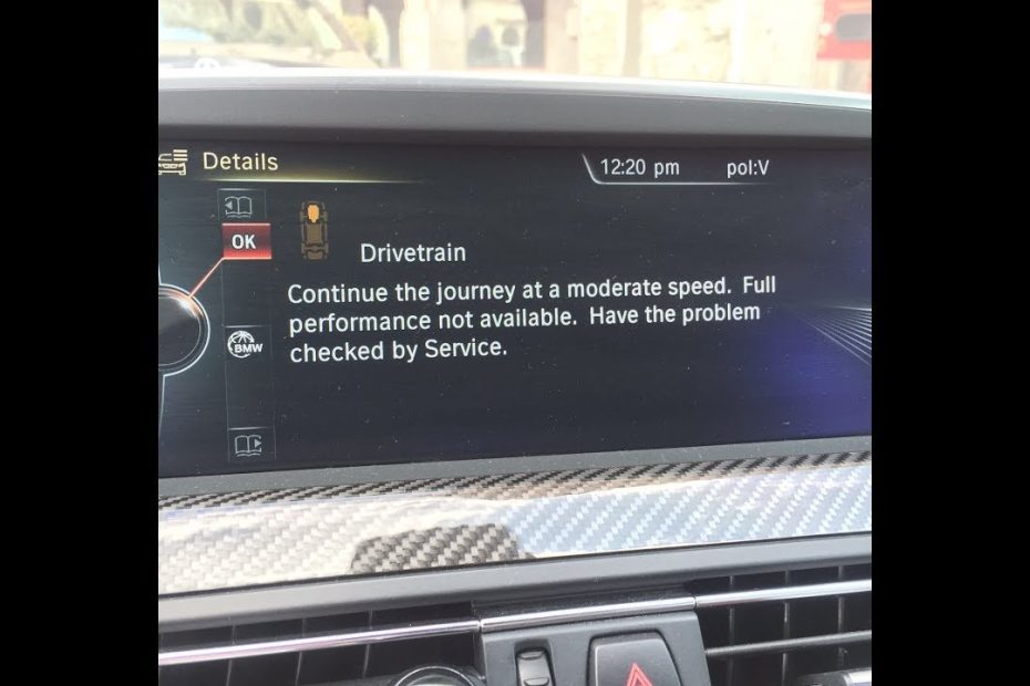 Drivetrain error message on BMW M5/M6